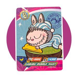Labubu Game Collection Trading Card (WW19): Monster Sleeping on Kiwi, LABU-019